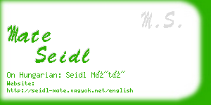 mate seidl business card